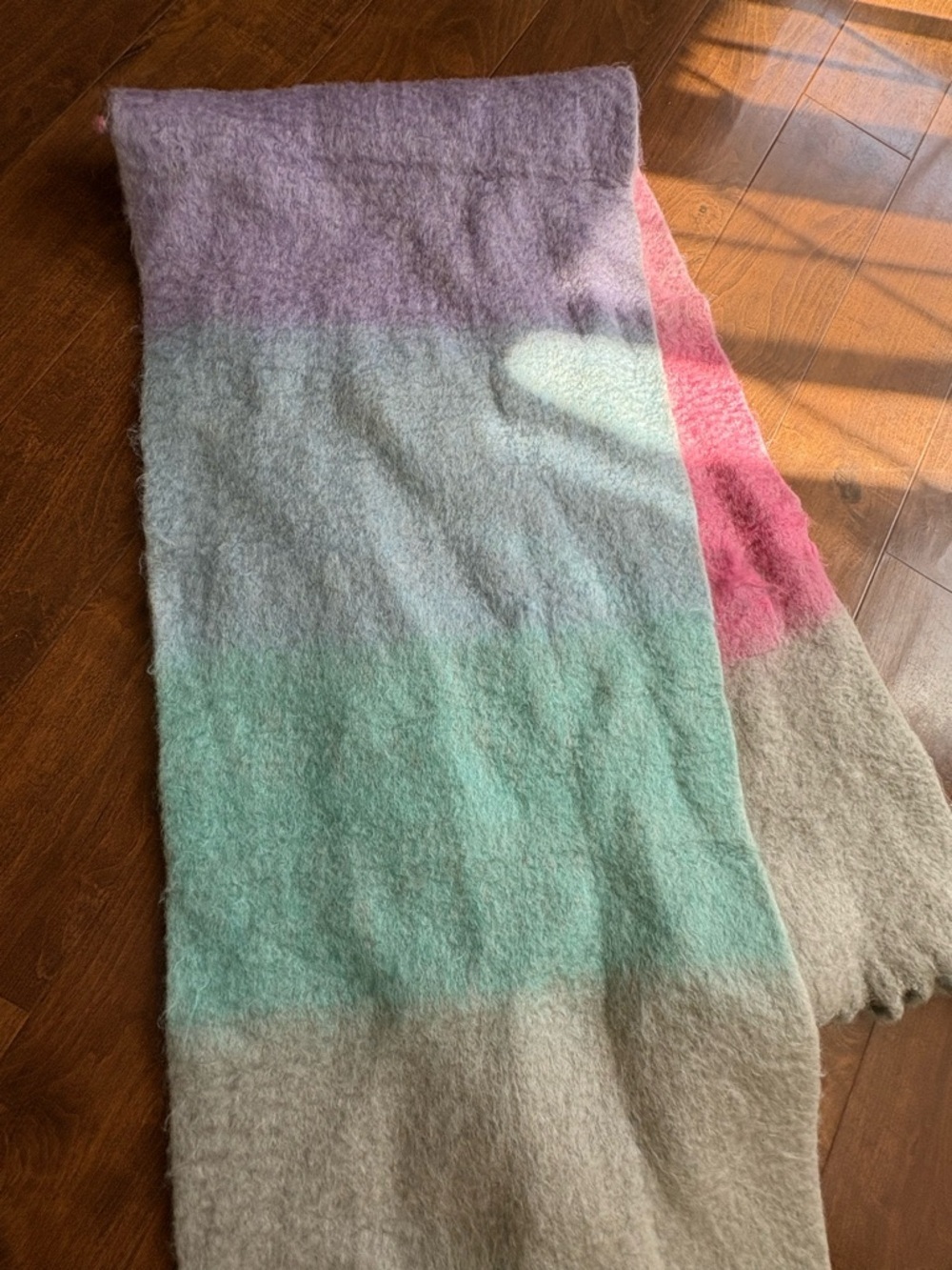 NWOT Talbots colorblock luxe oversized blanket scarf multi color pastel - Picture 7 of 8